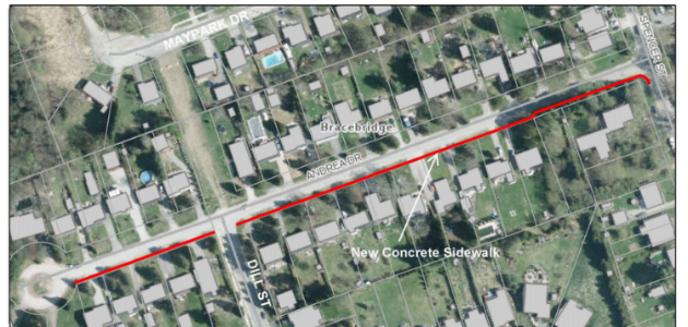 New sidewalk for Andrea Drive