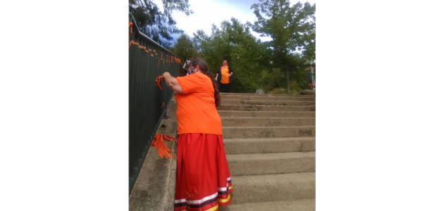 Orange ribbons to become truth and reconciliation quilt