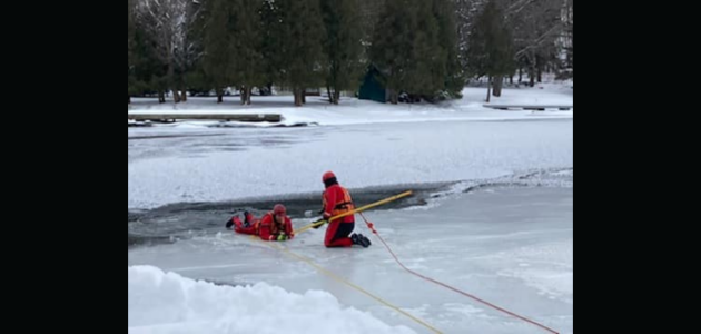 Muskoka Lakes FD practice ice rescues