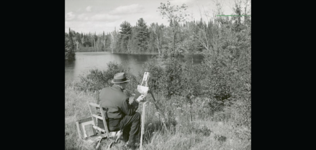 Wayback Wednesday: Artist on Highway #11 south of Bracebridge, 1931