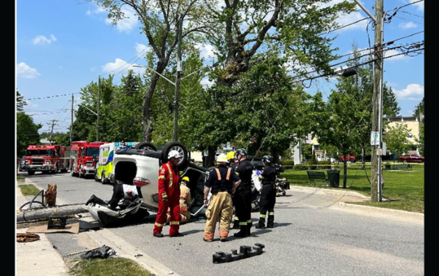 Vehicle crashes on Kimberley Ave., flips