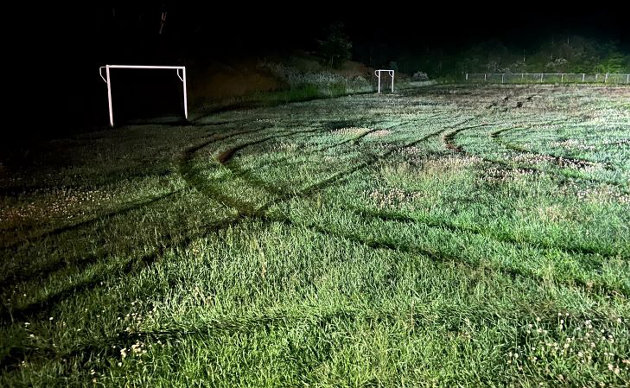 OPP charge two individuals doing burnouts on a soccer field with mischief