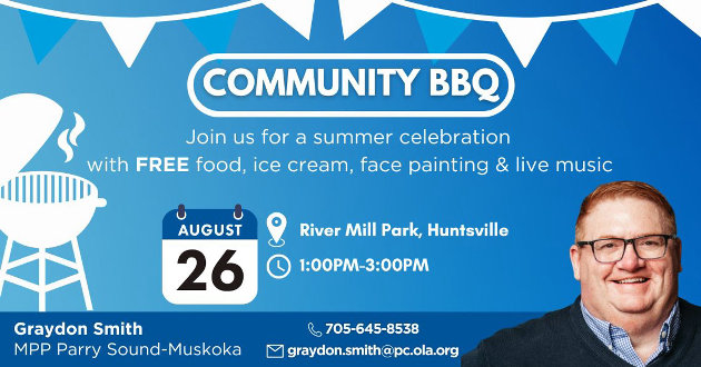 MPP Graydon Smith hosting a community barbecue