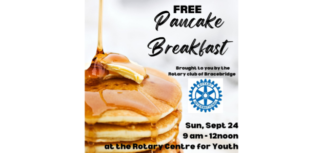 Rotary hosting free pancake breakfast in Bracebridge