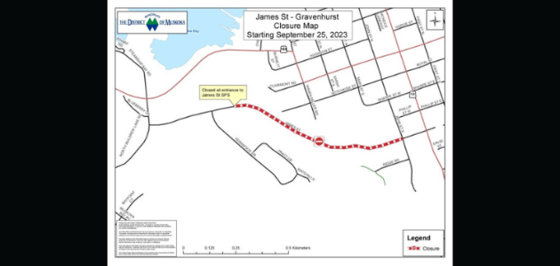James Street in Gravenhurst closed starting Monday
