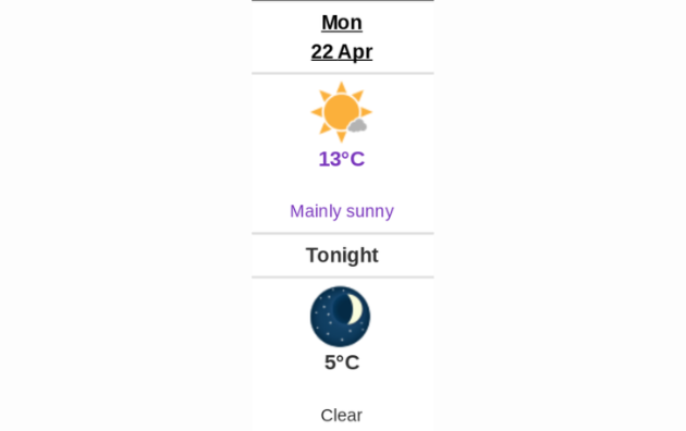 Doppler daily weather report
