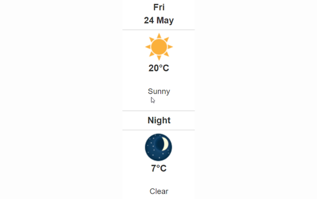 Doppler daily weather report