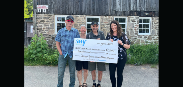 Camping in Muskoka makes donation to South Muskoka Hospital  Foundation