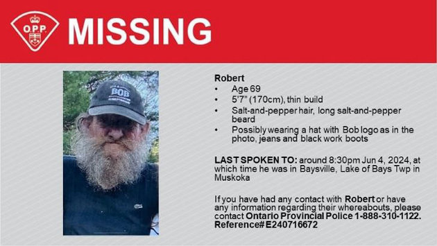 Huntsville OPP continue search for missing Baysville resident