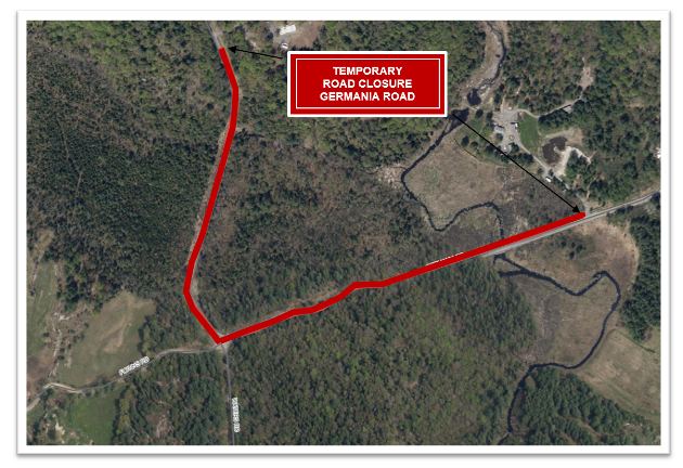 Temporary Road Closure – Germania Road – Monday, December 30