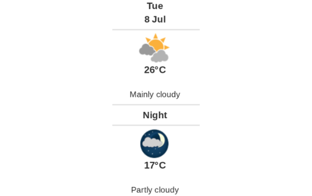 Daily weather report