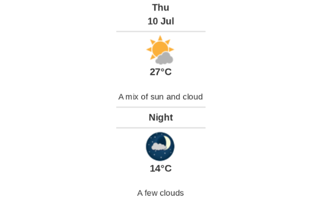 Daily weather report