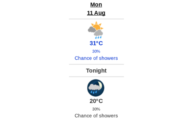 Daily weather report