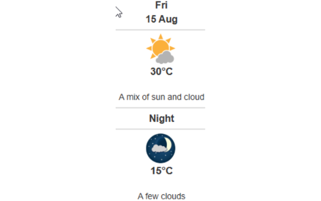 Daily weather report