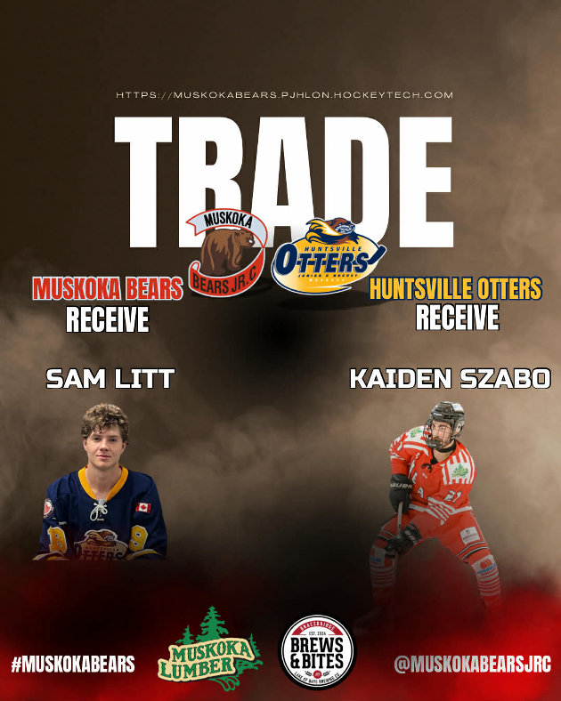 Muskoka Bears Acquire Forward Sam Litt from Huntsville Otters