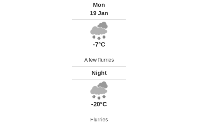 Daily weather report