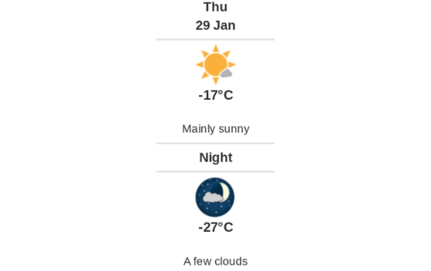 Daily weather report