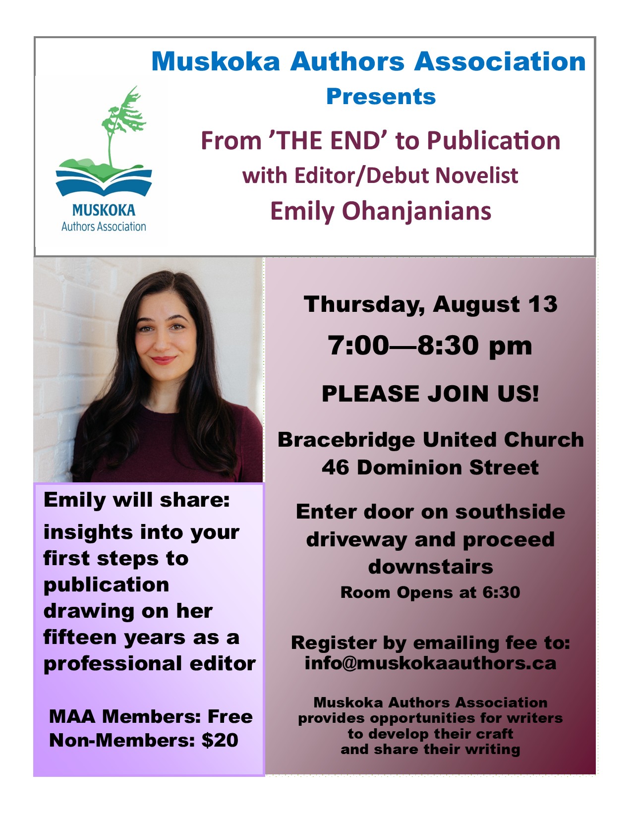 From THE END to Publication with Emily Ohanjanians – August 13, 2026