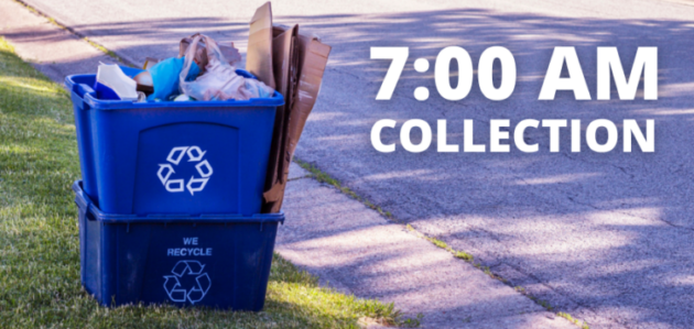Garbage pickup starting earlier